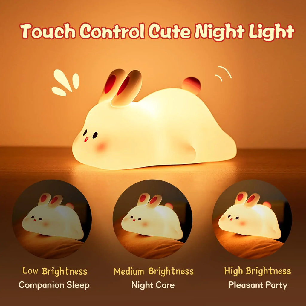 Soft Touch Rabbit LED Night Light